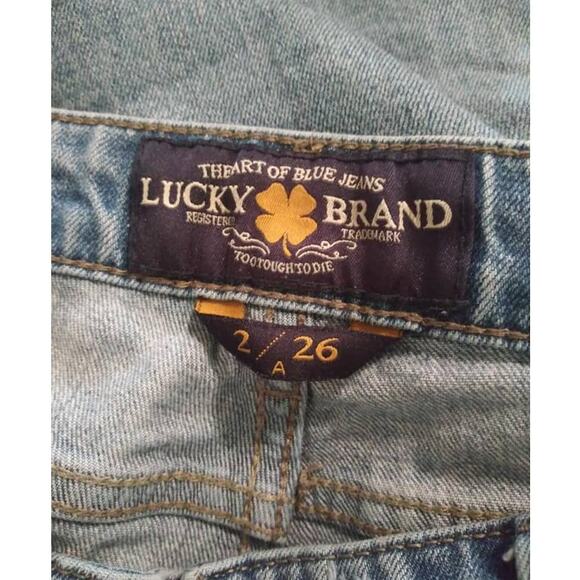 Lucky Brand Medium Wash Distressed Ava Skinny Dark Pocket Jeans Sz 26 - Picture 5 of 10